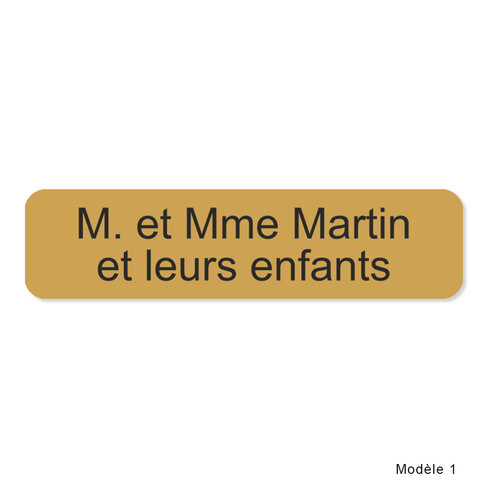 Plaque personnalisée boîte aux lettres Lasermark PVC 10 x 2,5 cm - ép. 1,3 mm - Gravure laser