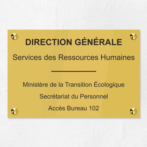 Plaque personnalisée Gravotech - 6 lignes maximum Plexiglas couleur - 30 x 20 cm - ép. 5 mm Gravure laser