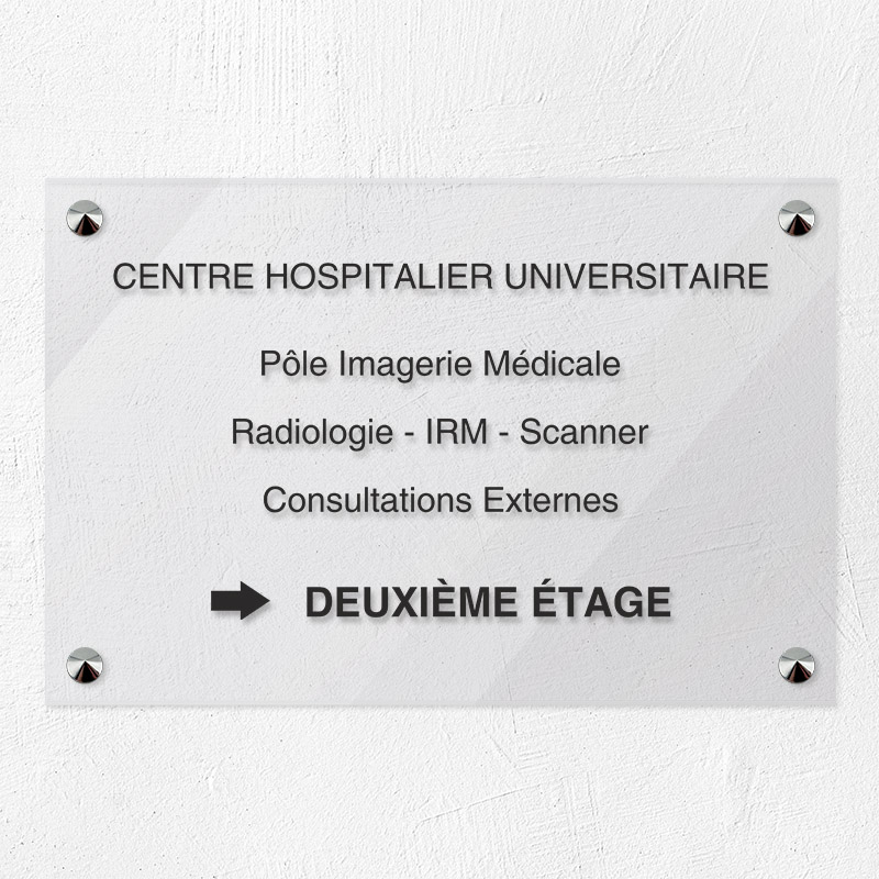 Plaque personnalisée Gravotech - 6 lignes maximum Plexiglas transparent - 30 x 20 cm - ép. 5 mm Gravure laser