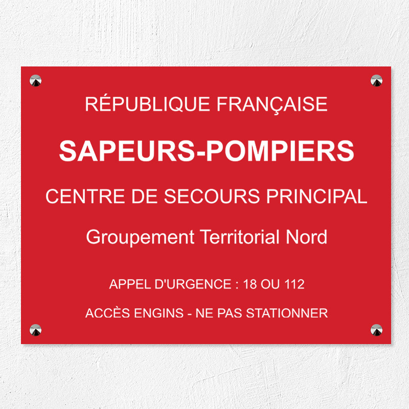 Plaque personnalisée Lasermark- 6 lignes maximum PVC expansé 40 x 30 cm - ép. 5 mm - impression UV