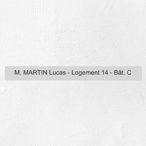 Plaque personnalisée Lasermark - 2 lignes maximum PVC - 10 x 1 cm - ép. 1,3 mm Gravure laser