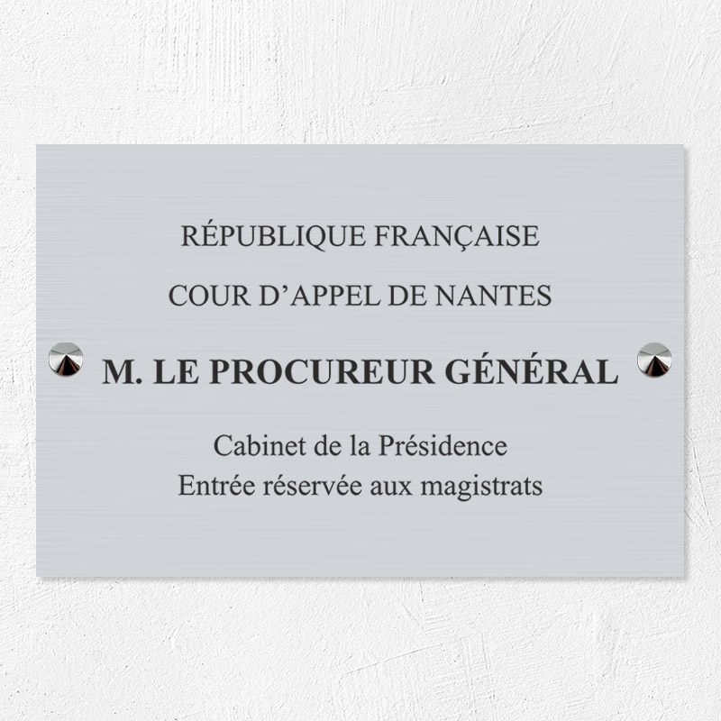 Plaque personnalisée Gravotech - 6 lignes maximum Aluminium - 15 x 10 cm - ép. 1 mm - Gravure mécanique