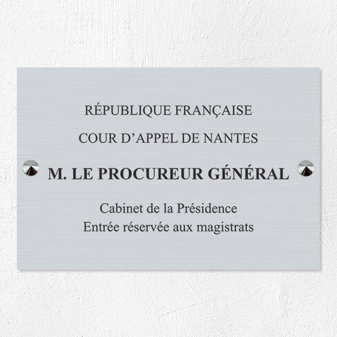 Plaque personnalisée Gravotech - 6 lignes maximum Aluminium - 15 x 10 cm - ép. 1 mm - Gravure mécanique
