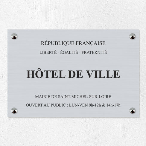 Plaque personnalisée Gravotech - 6 lignes maximum Aluminium - 30 x 20 cm - ép. 1 mm - Gravure mécanique