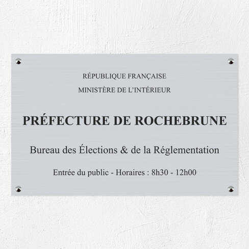 Plaque personnalisée Gravotech - 6 lignes maximum Aluminium - 40 x 25 cm - ép. 1,5 mm - Gravure mécanique