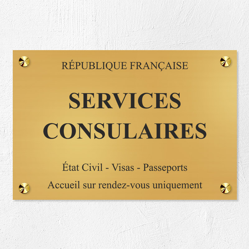 Plaque personnalisée Gravotech - 6 lignes maximum - Laiton - 30 x 20 cm Gravure mécanique
