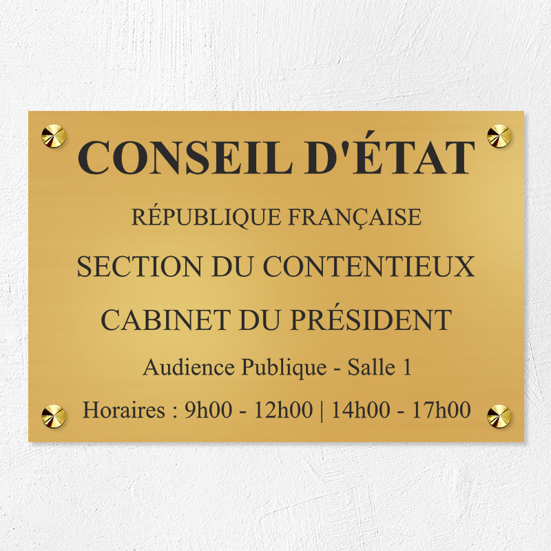 Plaque personnalisée Gravotech - 6 lignes maximum - Laiton - 30 x 20 cm Gravure laser