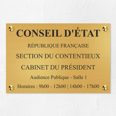 Plaque personnalisée Gravotech - 6 lignes maximum - Laiton - 30 x 20 cm Gravure laser
