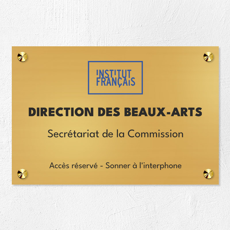 Plaque personnalisée Gravotech - 6 lignes maximum - Laiton - 30 x 20 cm - Impression adhésif