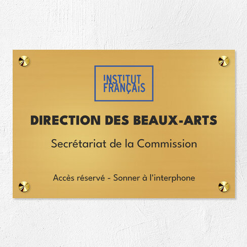 Plaque personnalisée Gravotech - 6 lignes maximum - Laiton - 30 x 20 cm - Impression adhésif