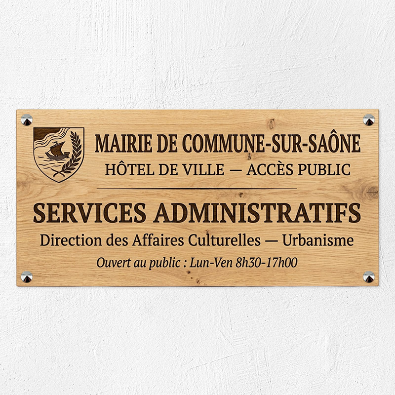 Plaque personnalisée Durablack - 6 lignes maximum Bois - 30 x 60 cm