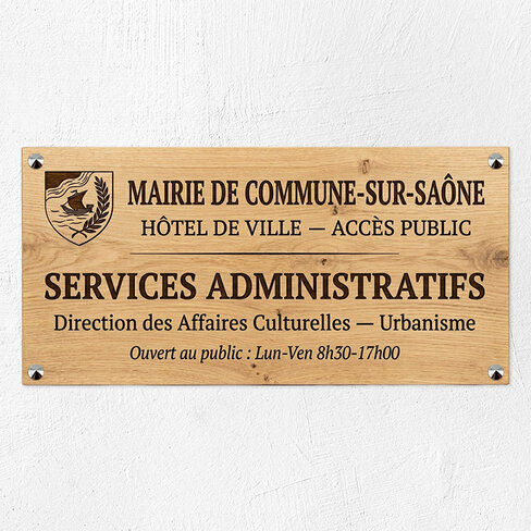Plaque personnalisée Durablack - 6 lignes maximum Bois - 30 x 60 cm