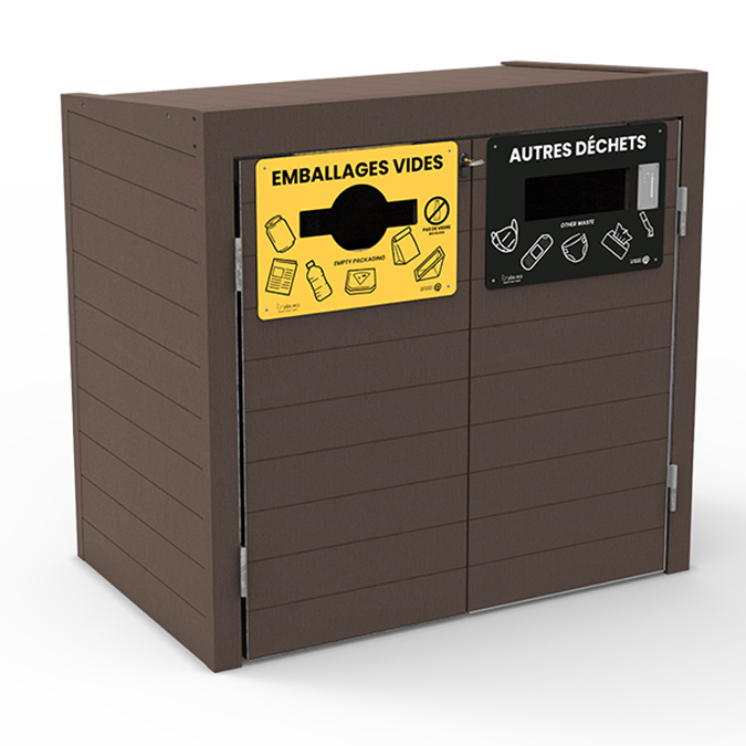 Abri conteneur frontal Londura pour 2 bacs - coloris standard - livré non déchargé