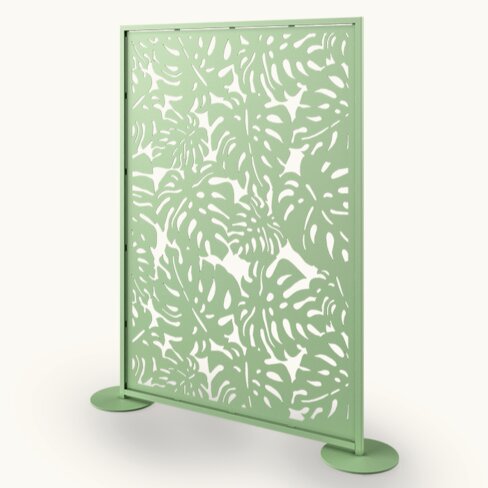 Claustra métal décor Jungle - l. 136 x h. 196 cm - structure acier thermolaqué