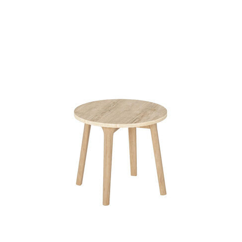 Table basse Cedric - Ø 47 x h.42 cm - plateau stratifié hydrofuge - 4 pieds frêne