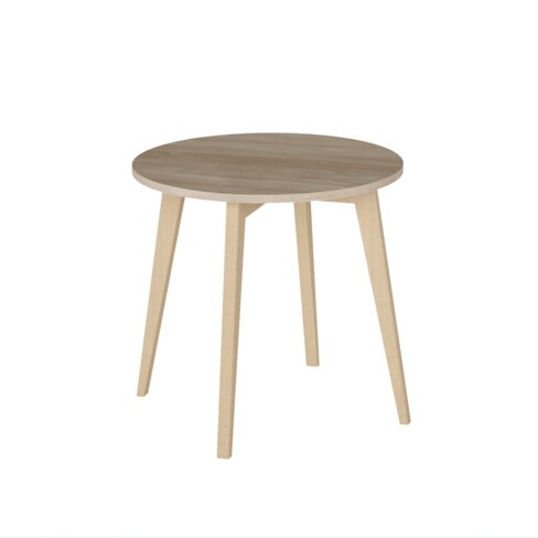 Table mi-haute Navel - Ø62 x h. 60 cm - plateau stratifié hydrofuge - 4 pieds hêtre massif