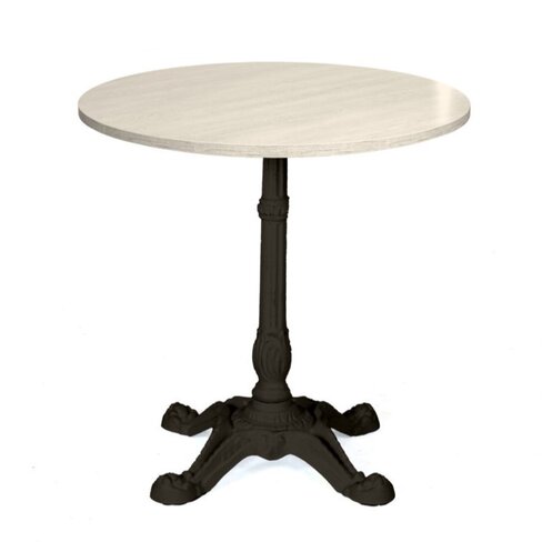 Table Parii - Ø 60 cm - plateau stratifié antibactérien chant ABS - piétement central fonte style bistrot