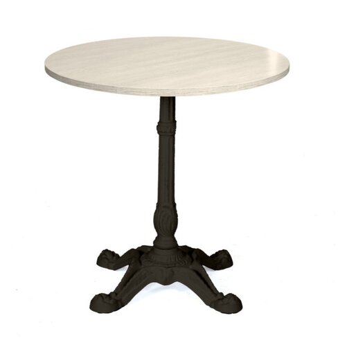 Table Parii - Ø 80 cm - plateau stratifié antibactérien chant ABS - piétement central fonte style bistrot