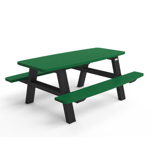 Table de pique-nique Curve - l. 180 cm - Piètement noir - coloris pigmentek - livré non déchargé