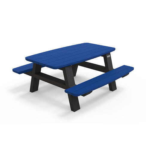 Table de pique-nique élémentaire Curve - piètement noir - coloris pigmentek - livré non déchargé