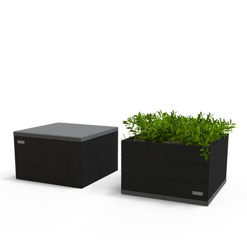 Banquette-Jardinière carrée Verso - l. 72 cm - 180 L - coloris standard - livré non déchargé