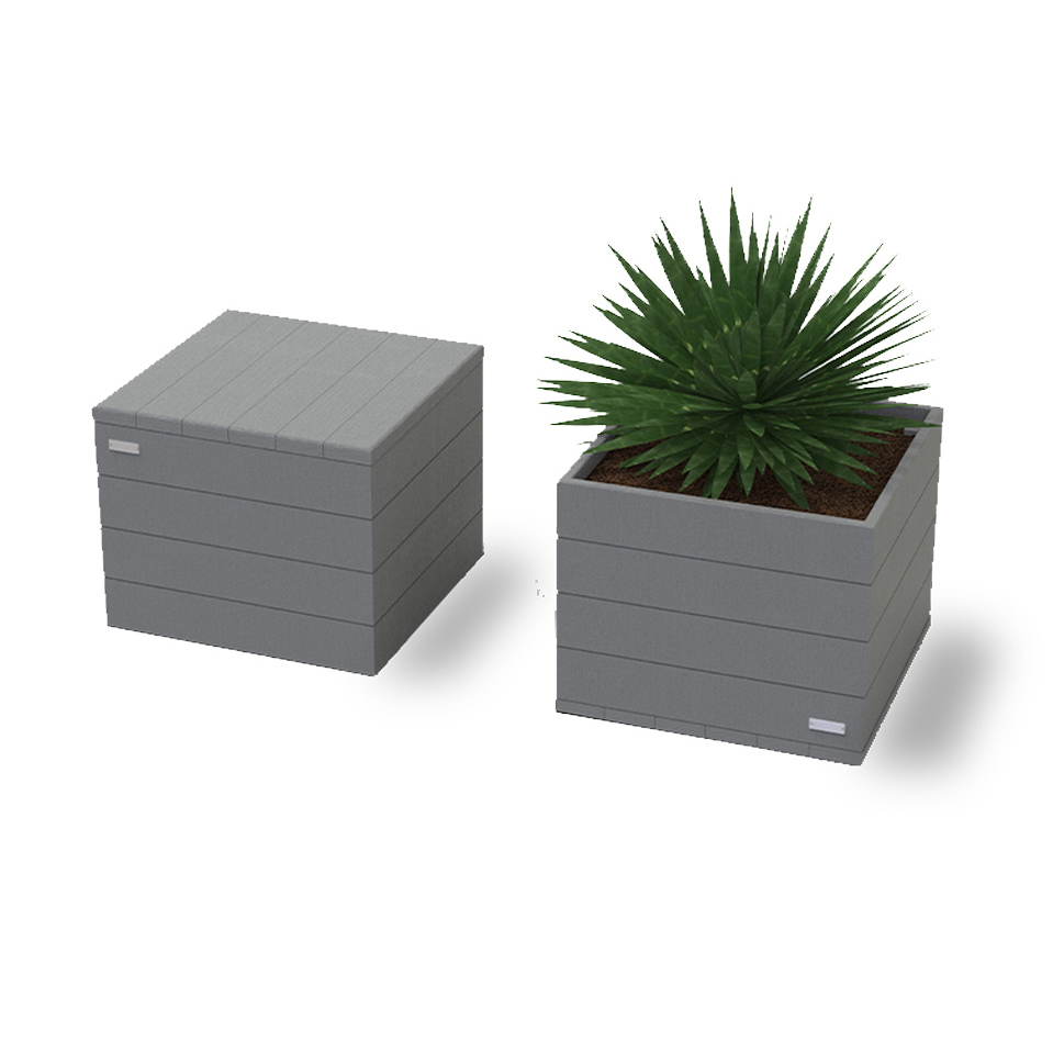 Banquette-Jardinière carrée Verso - l. 72 cm - 240 L - coloris standard - livré non déchargé