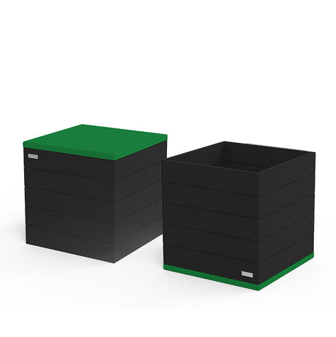Banquette-Jardinière carrée Verso - l. 72 cm - 300 L - coloris pigmentek - livré non déchargé