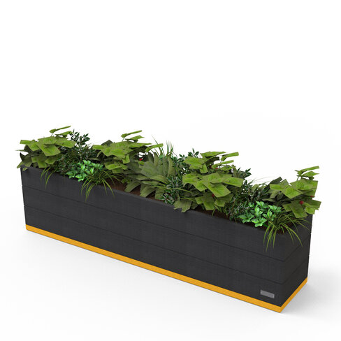 Banquette-Jardinière rectangle Verso - l. 180 cm - 210 L - coloris pigmentek - livré non déchargé
