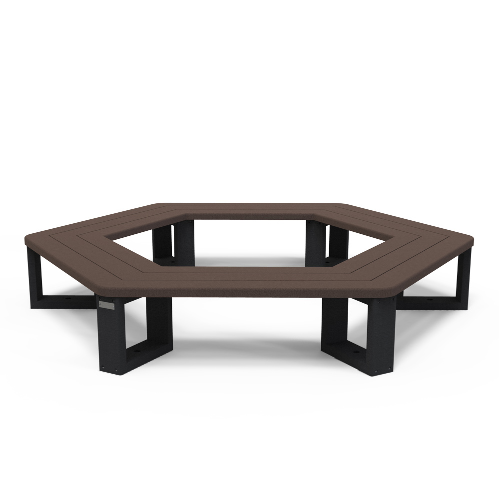 Banquette tour d'arbre hexagonal Recre élémentaire - coloris standard - livré non déchargé