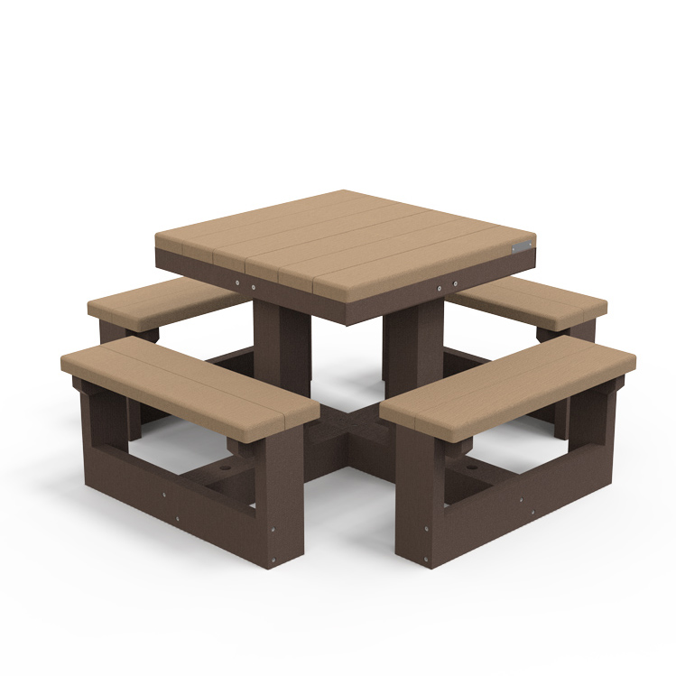 Table de pique-nique élémentaire Carre - l. 139 cm - coloris standard - livré non déchargé