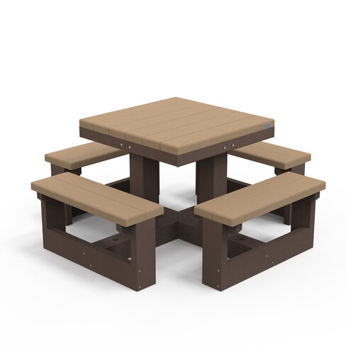 Table de pique-nique élémentaire Carre - l. 139 cm - coloris standard - livré non déchargé