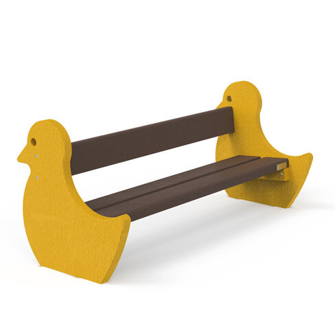 Banc Recre - poussins jaunes - l. 128 cm - coloris standard - livré non déchargé