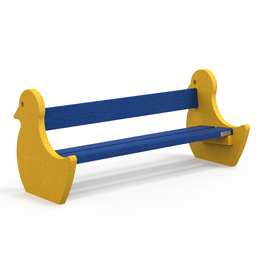 Banc Recre - poussins jaunes - l. 128 cm - coloris pigmentek - livré non déchargé