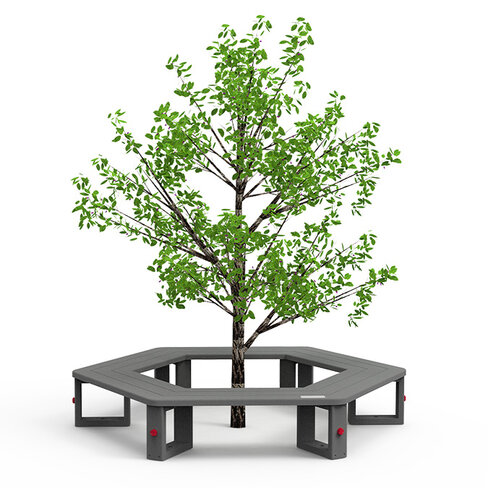 Banquette tour d'arbre hexagonale Ubicuity - élémentaire livré non déchargé