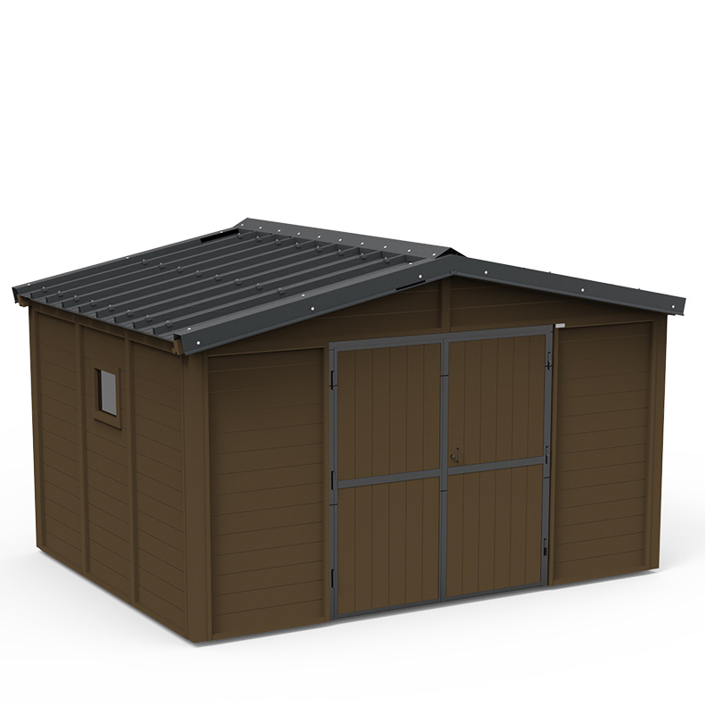Abri de jardin - 4 x 3 m - Porte double livré non déchargé