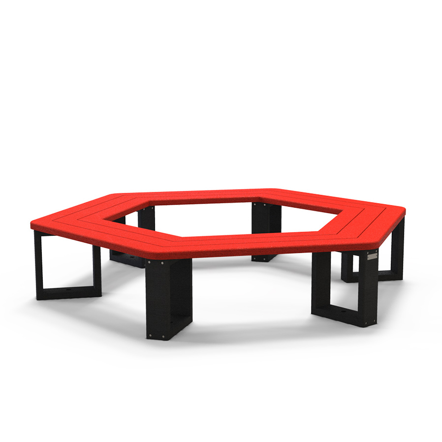 Banquette tour d'arbre hexagonal Recre adulte - coloris pigmentek - livré non déchargé