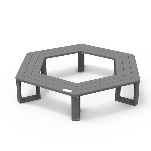 Banquette tour d'arbre hexagonal Recre adulte - coloris standard - livré non déchargé
