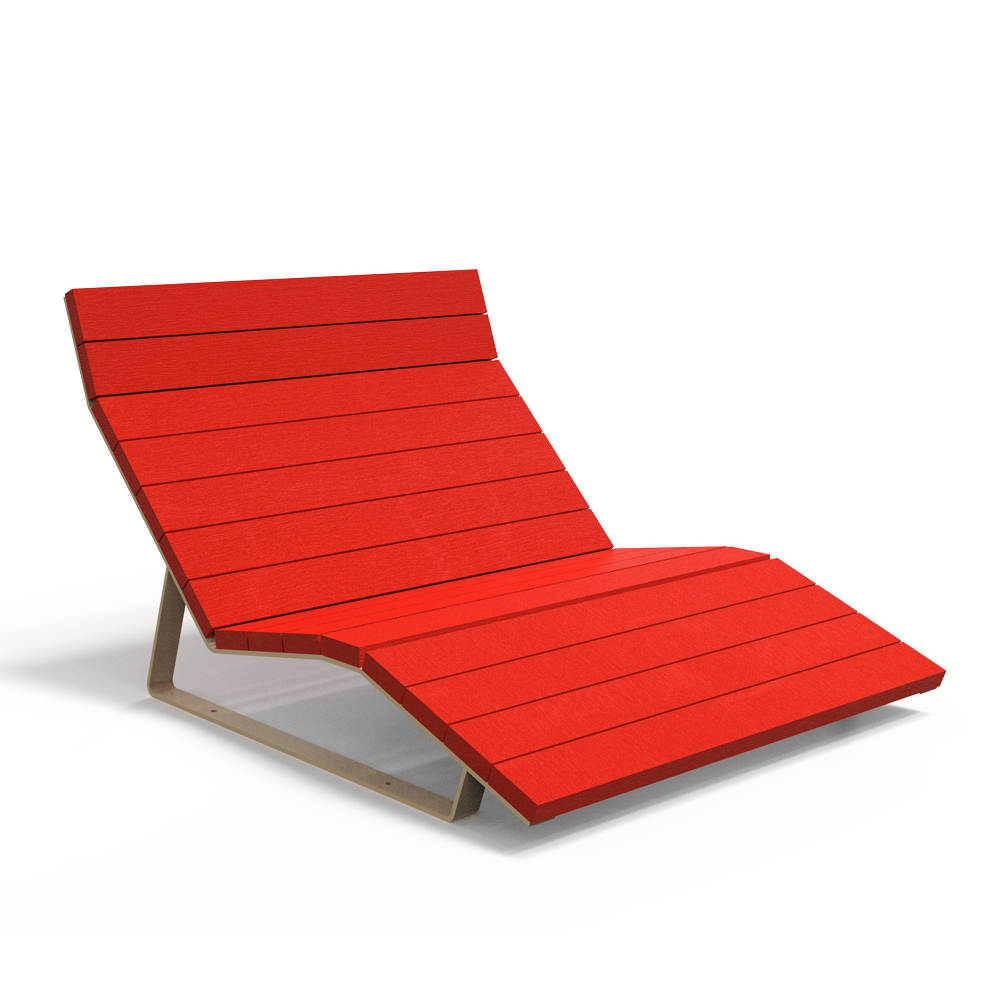 Chaise longue double Aeria - l. 155,6 cm - coloris pigmentek - livré non déchargé