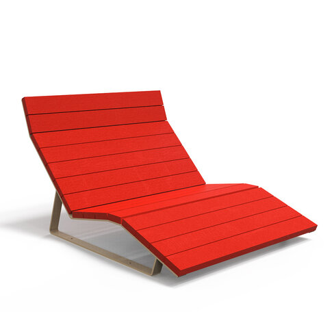 Chaise longue double Aeria - l. 155,6 cm - coloris pigmentek - livré non déchargé