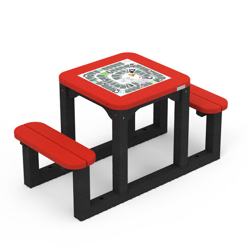 Table de jeu Helios - Piètement noir - coloris pigmentek - livré non déchargé