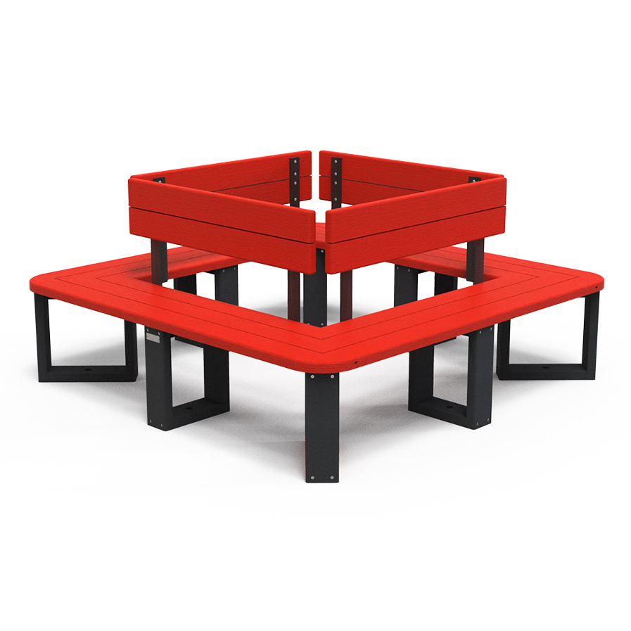 Banquette tour d'arbre avec dossier Recre adulte - l. 187,8 cm - coloris pigmentek - livré non déchargé