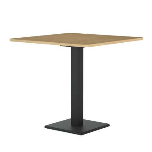 Table Luniiik - 80 x 80 cm - plateau stratifié antibactérien chant ABS - piétement central fonte