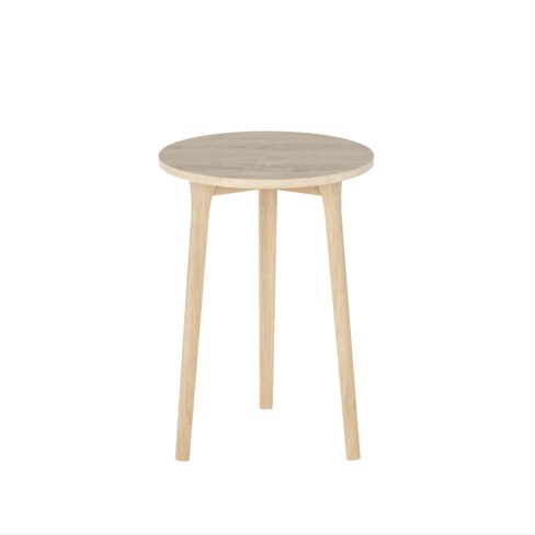 Gueridon Cedric - Ø 47 x h. 67 cm - plateau stratifié hydrofuge - 3 pieds frêne