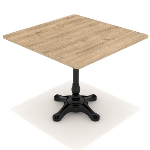 Table Parii - 70 x 70 cm - plateau stratifié antibactérien chant ABS - piétement central fonte style bistrot
