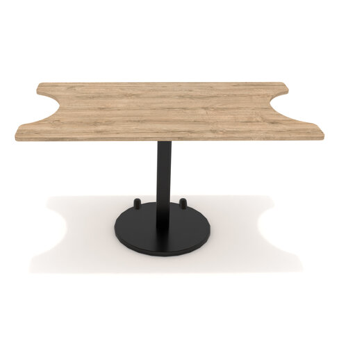 Table Ziiit Margueritte - 80 x 140 cm - plateau stratifié antibactérien chant ABS - piétement central acier fonte