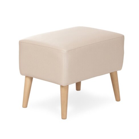 Repose jambes Bjarki - assise tissu enduit - pieds hêtre massif
