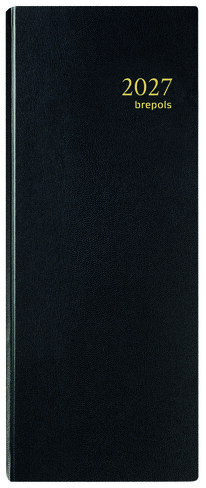 Agenda long - 1 jour par page - euro et centime - 14 x 35 cm noir