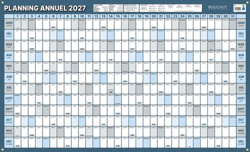 Planning annuel 2025 - 12 mois - 60 x 99 cm