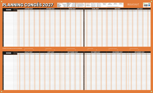 Planning annuel des congés et absences - 60 x 99 cm