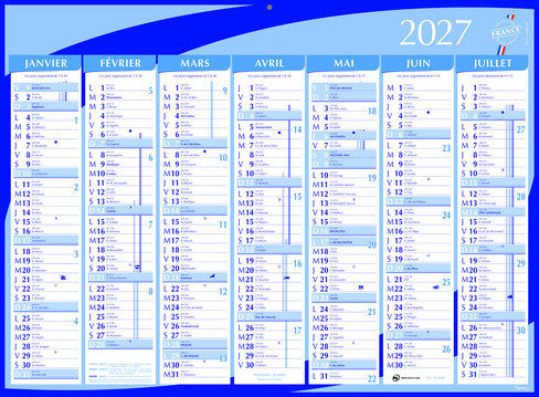 Calendrier semestriel Lyreco - 40,5 x 55 cm